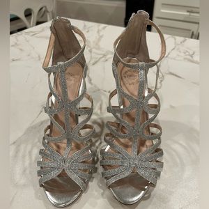 Women’s I Miller silver strappy heels size 8